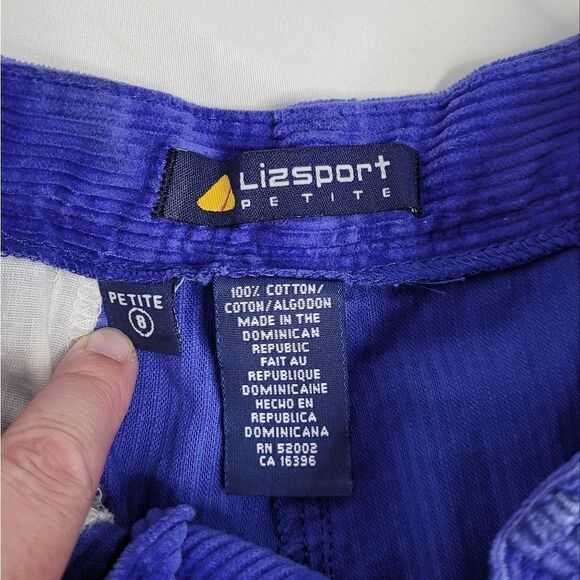 VINTAGE 90s corduroy shorts royal blue ultra high rise bermuda wide‎ wale S - Picture 4 of 8